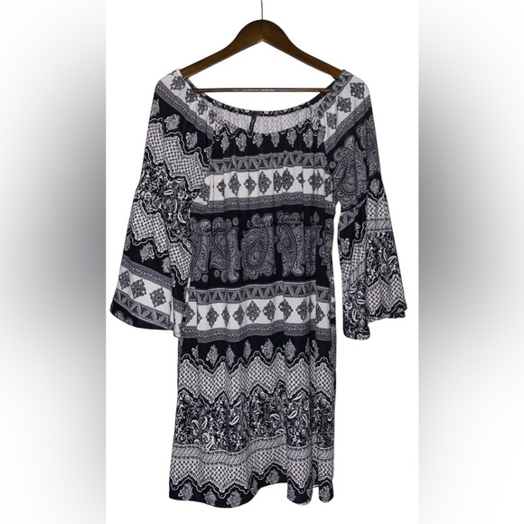 Emma Rose Paisley Dress Whimsigoth Fairy Y2K Grunge Boho Off/On Shoulder Women L - Picture 1 of 7